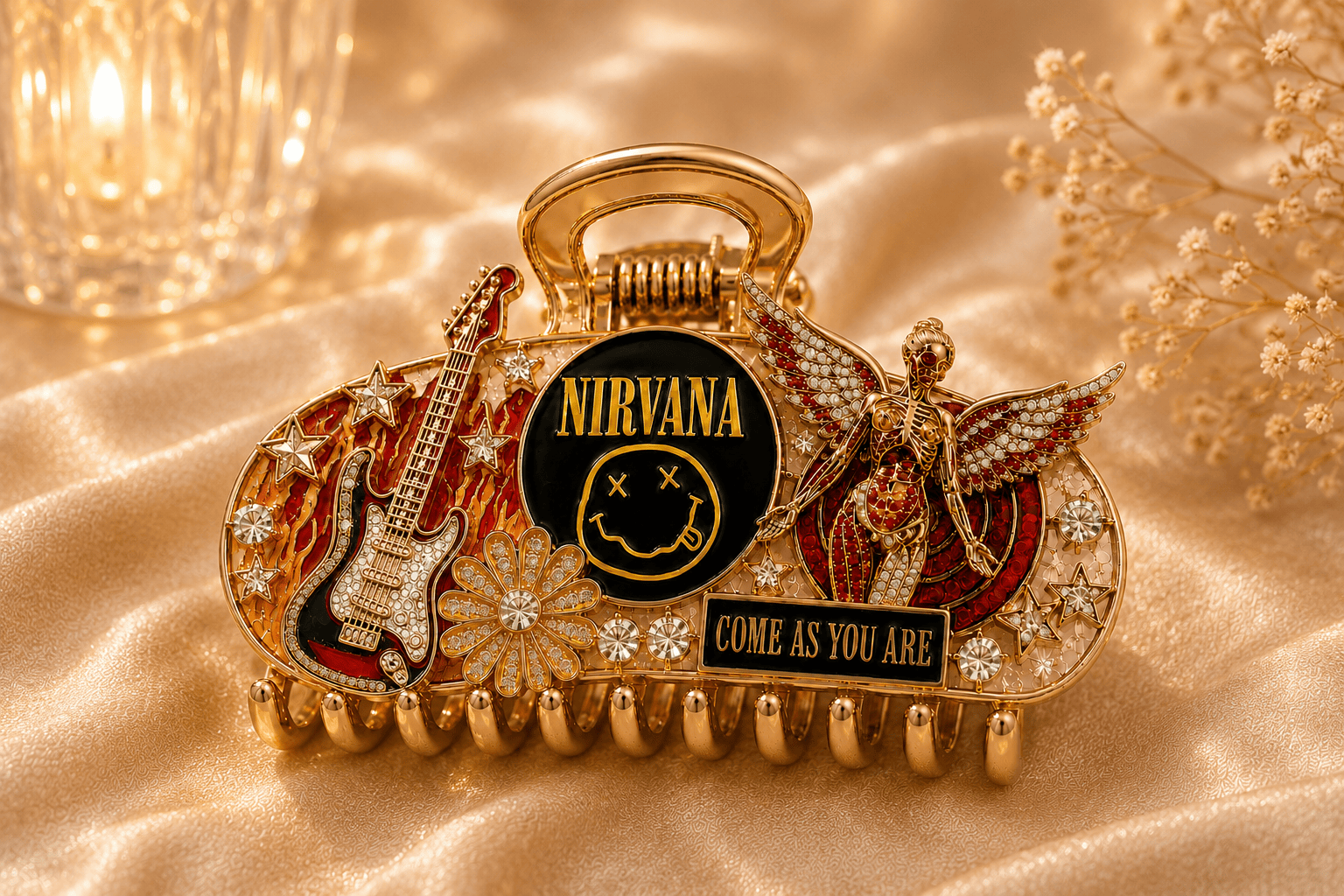 NVN Elegant Gold Hair Clip For Women TMH