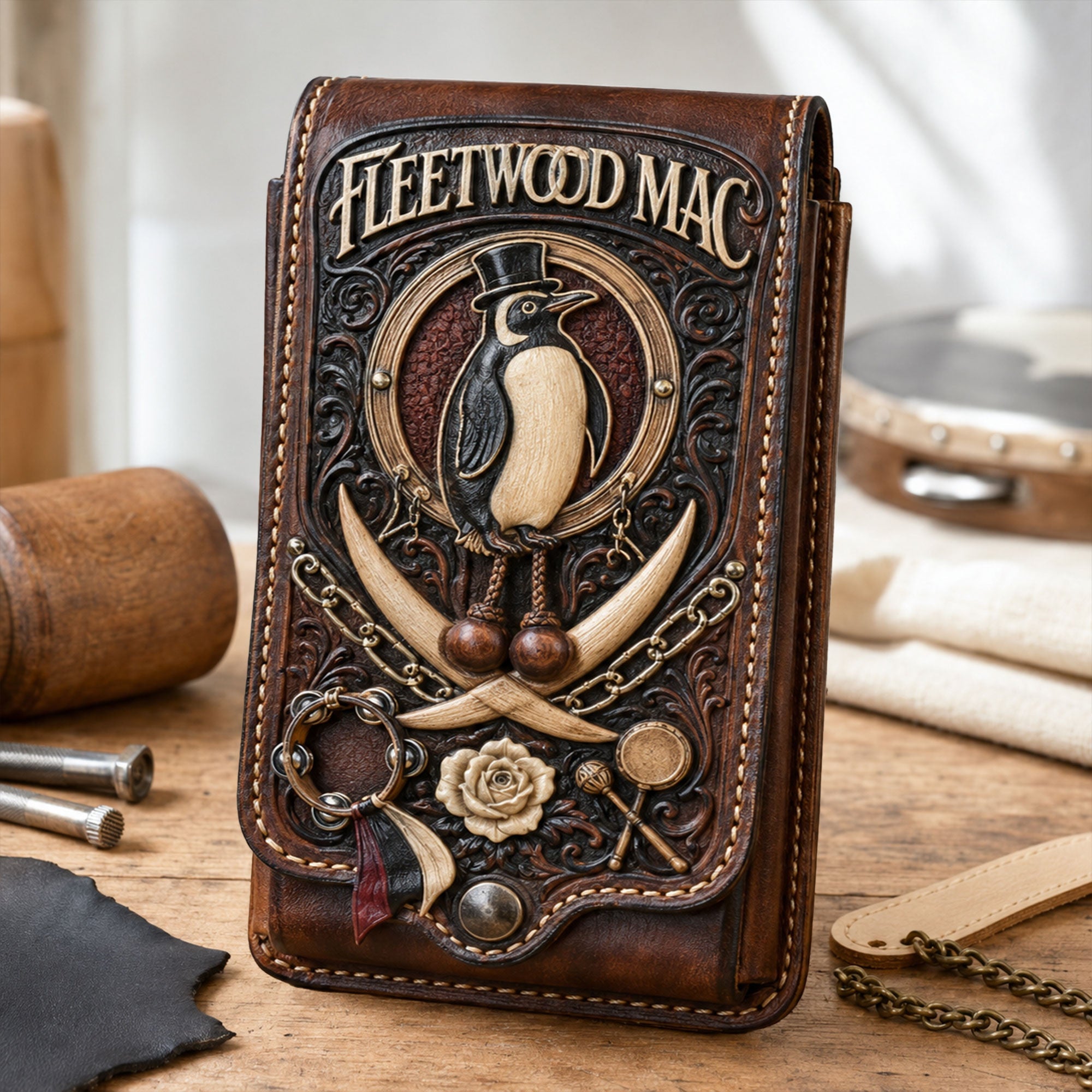 FLM Western Leather Belt Phone Holster HTTT