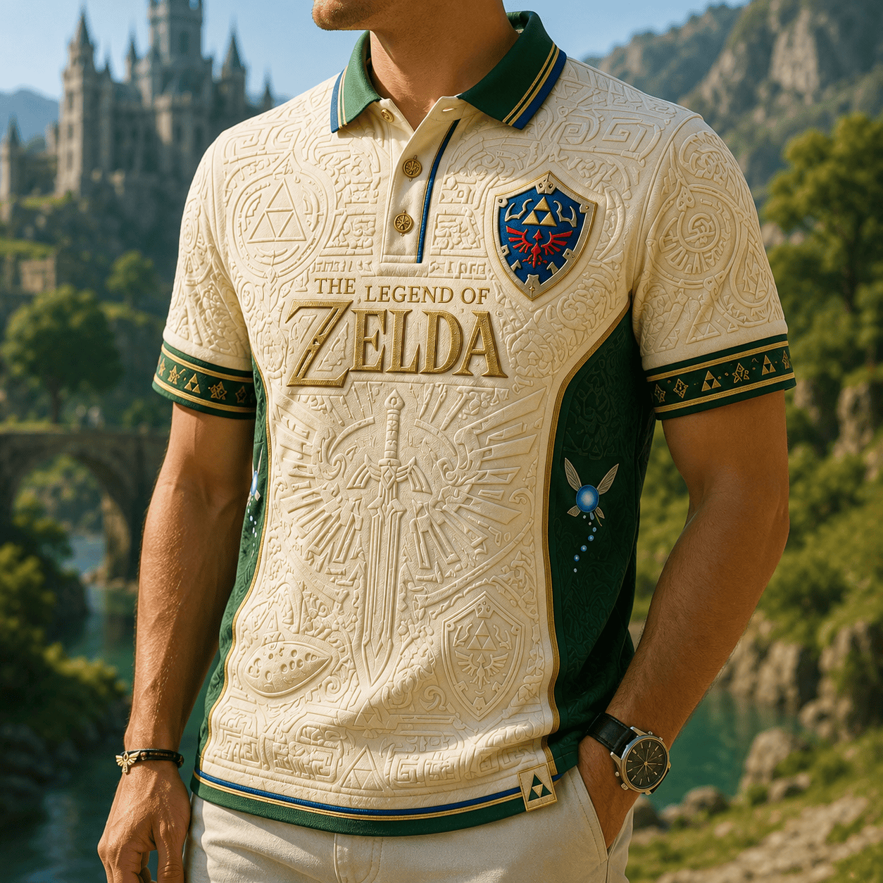 PREMIUM TLOZ EMBOSS POLO SHIRT NTVA
