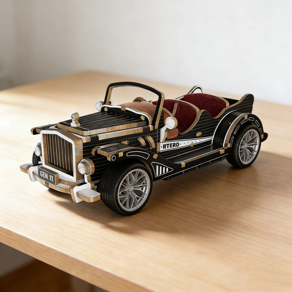 Wooden racing car and off-road vehicle assembly set, creative racing car series, suitable for gifts and collections.